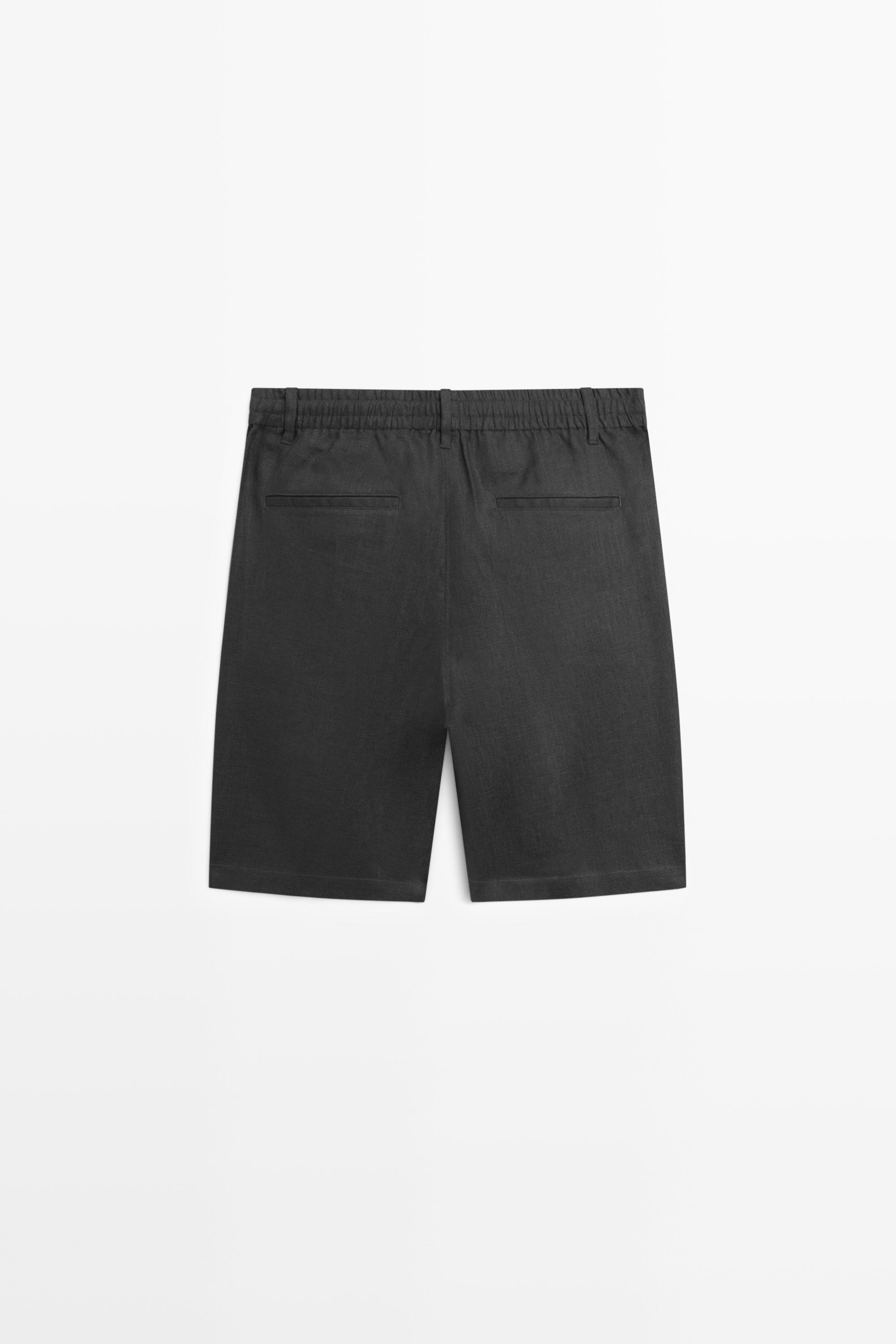 Bermuda en lin avec taille élastique pour un look complet